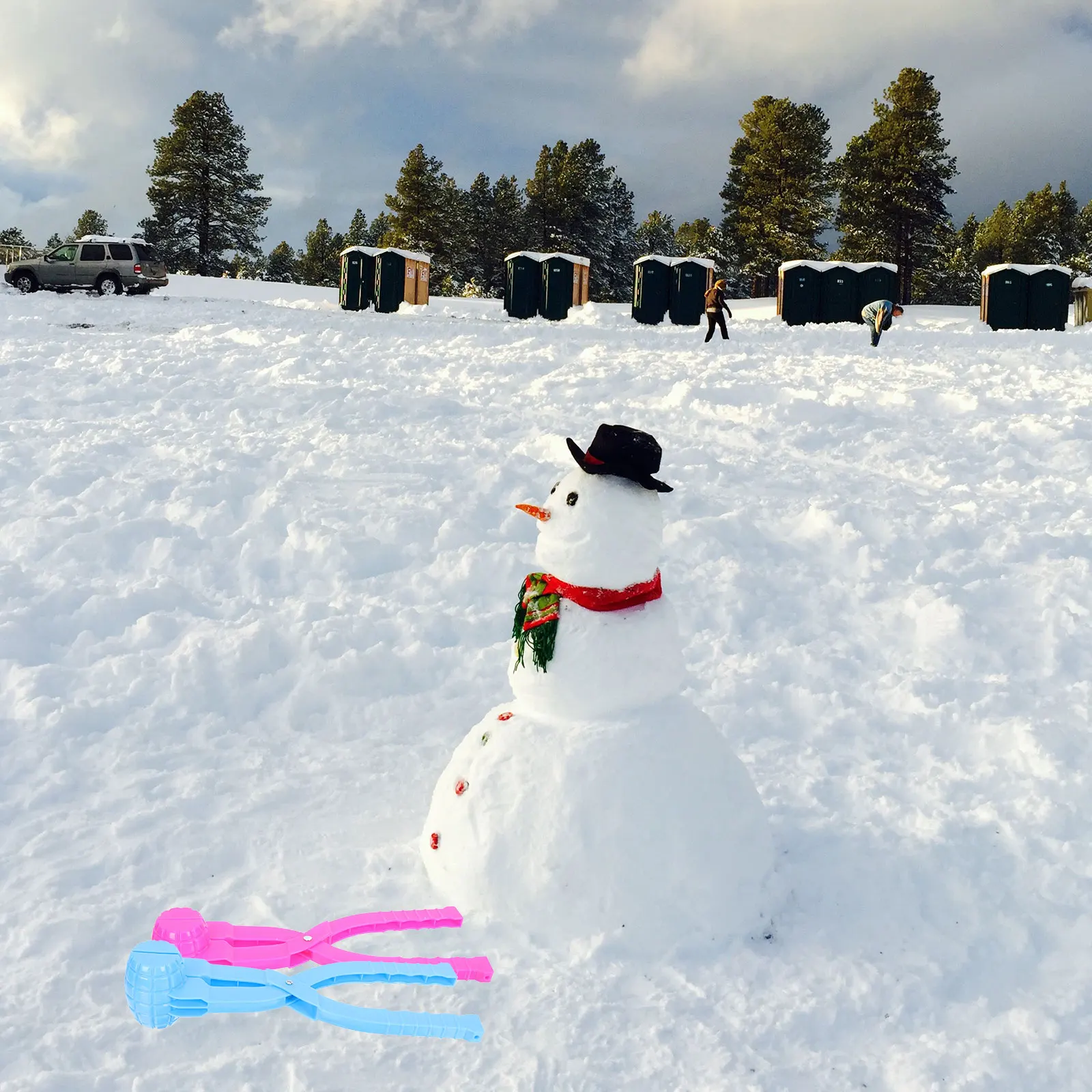 HOOTNEE 2 stks Grote Sneeuw Bol Maken Clips Winter Outdoor Speelgoed voor Kinderen Willekeurige Kleur Recreatie Klem