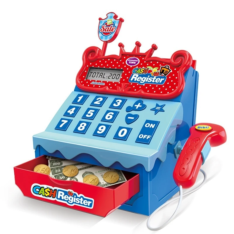 Casa de juegos para niños, supermercado, compras, caja registradora, simulación de escaneo, liquidación, se puede calcular, cajero, juguetes de