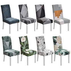 Printed Spandex Chair Cover Elastic Kitche Stretch Seat Slipcovers Washable For Wedding Hotel Banquet Office