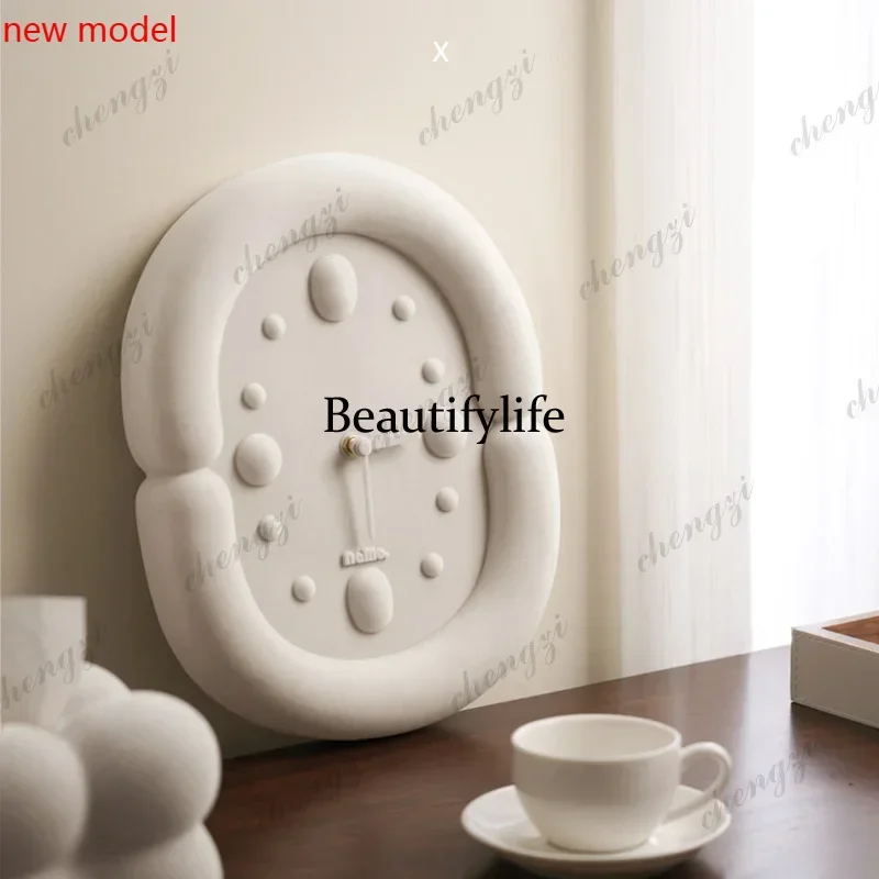 N138Silent Aesthetic Wall Clocks Living Room Designer Fashion Art Simple Nordic Clock Wall Interior Reloj De Pared Home Decorati