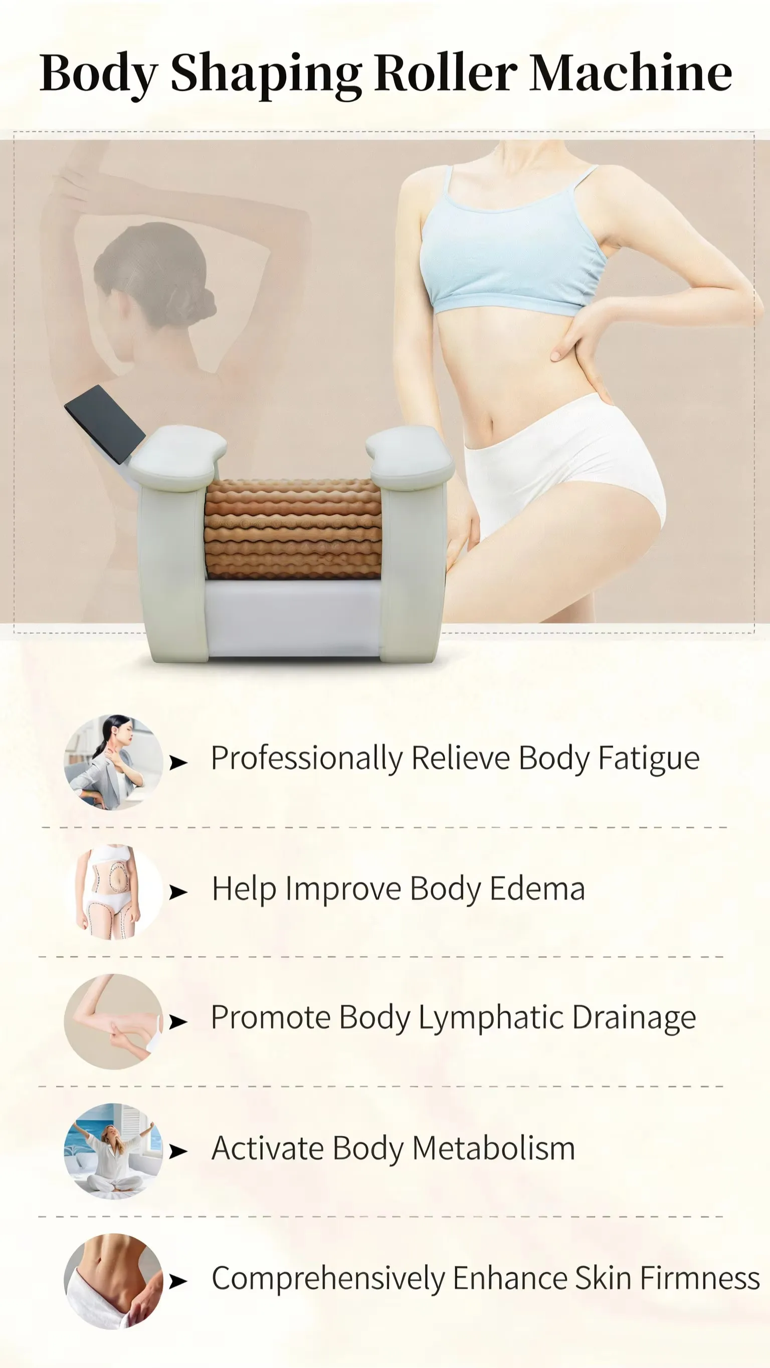 Body Slimming Roller, Muscle Soreness Relief, Weight Loss Massage Machine, Fitness Body Roller, 128cm Length