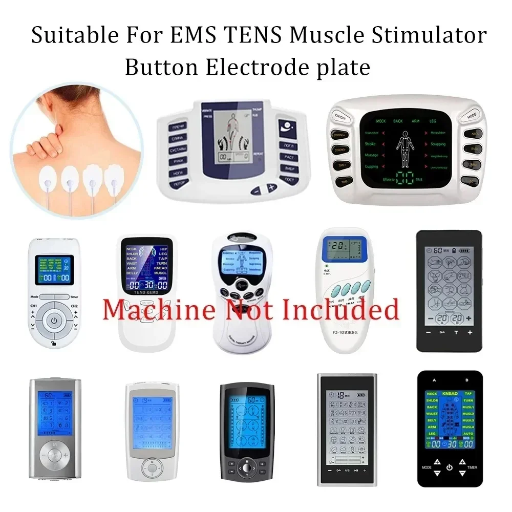 Almohadillas de electrodos de Gel para dispositivo de fisioterapia de acupuntura Tens, parche adhesivo estimulador de masaje muscular Ems de pulso adelgazante, 10/50 Uds.