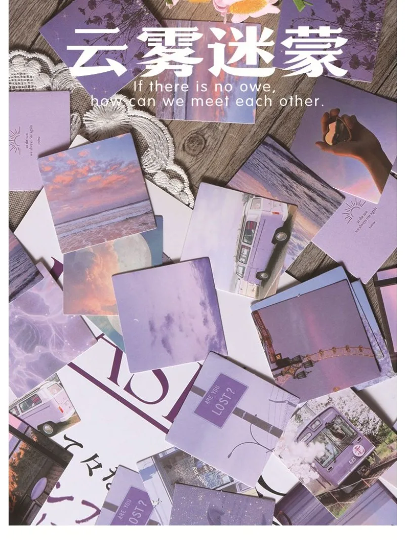 46pcs Fog Filled The Air Decorative Boxed Stickers Scrapbooking Label Diary Stationery Album Phone Cup Journal Planner