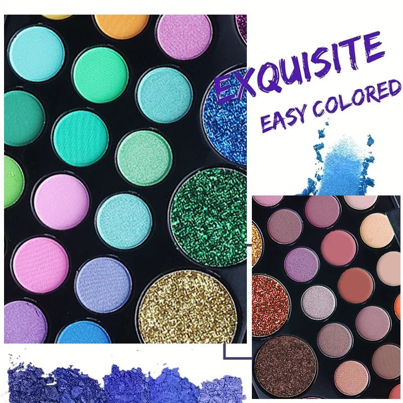 29 Color Mini Eyeshadow Palette Shimmer Glitter Matte Eyeshadow Palette Makeup, Eyeshadow Long Lasting Music Festival Eye Makeup