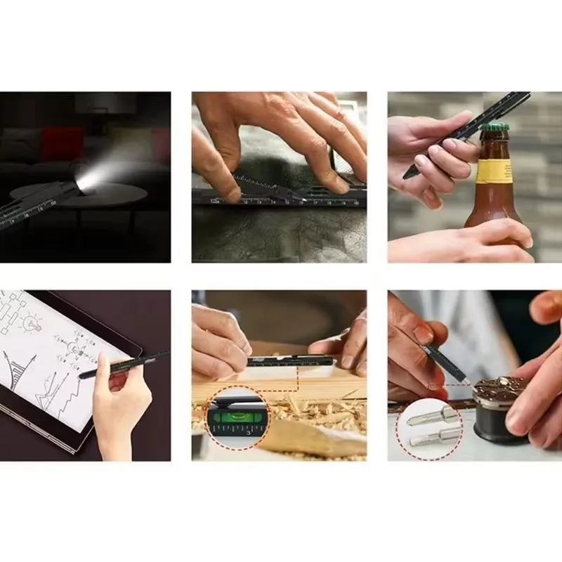 

9 in 1 Multi Tool Pen Set Christmas Stocking Filler for Men Christmas Gift, 9 in 1 Multifunctional Ballpoint Pen Gadgets