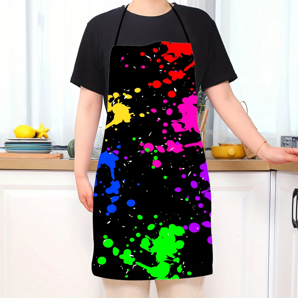 Colorful Paint Splatter Apron For Art And Cooking Activities