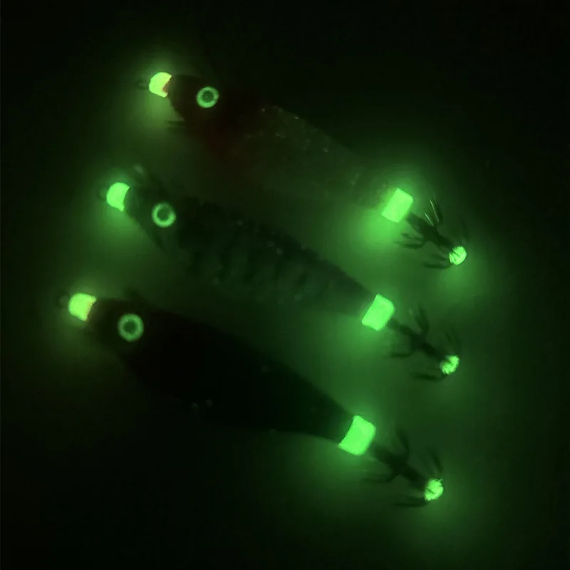 طُعم صيد السمك المضيء طُعم القفز الأفقي الخشب الروبيان الحبار الطعم الثابت لصيد الأسماك البحرية