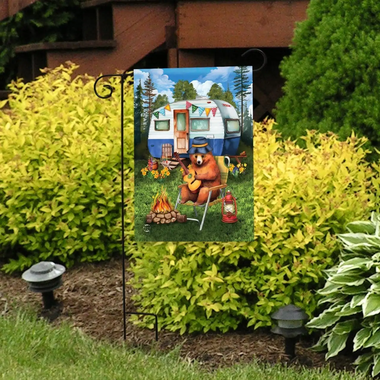 Briarwood Lane Camping Bear Garden Flag YYD EEZ