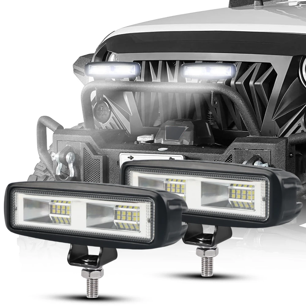 2pcs Led Work Light Spot Light Fog Lamp For Off Road 4X4 ATV off-road Car Light 12v 24V LED Light Bar for Jeep JK JL Niva Lada