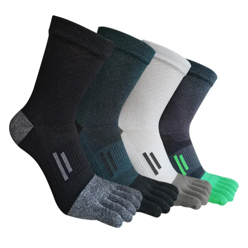 

Мужские носки с пятью пальцами, спортивные короткие хлопковые компрессионные впитывающие пот дышащие теплые эластичные носки для фитнеса и путешествий на открытом воздухе