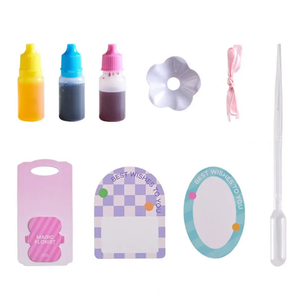 Kit de Bouquet de fleurs fait à la main, Kit d'art de fleurs d'aquarelle éducatif pour enfants, projets de Bouquet de fleurs en papier fabriqués à la main pour les jeunes