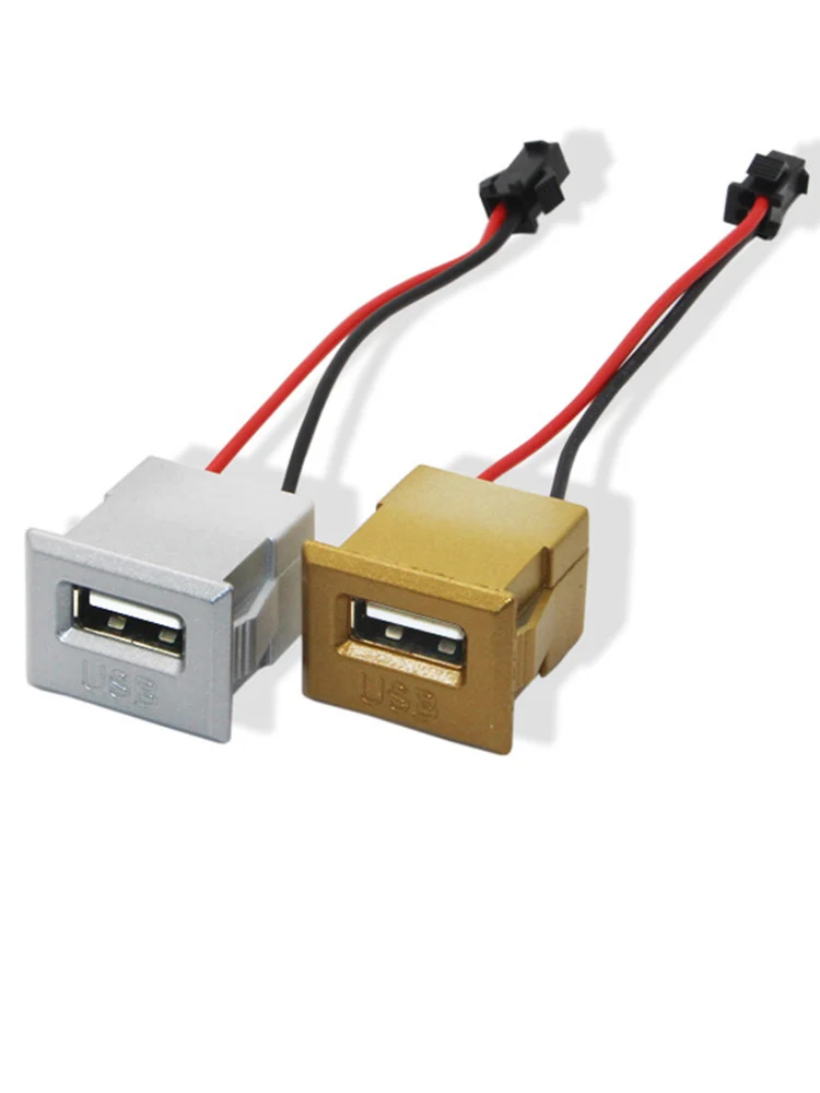 1pcs USB-3 golden white rcuate surface USB 2.0 Socket Female to Female Jacks Panel Mounting Electronic Connectors