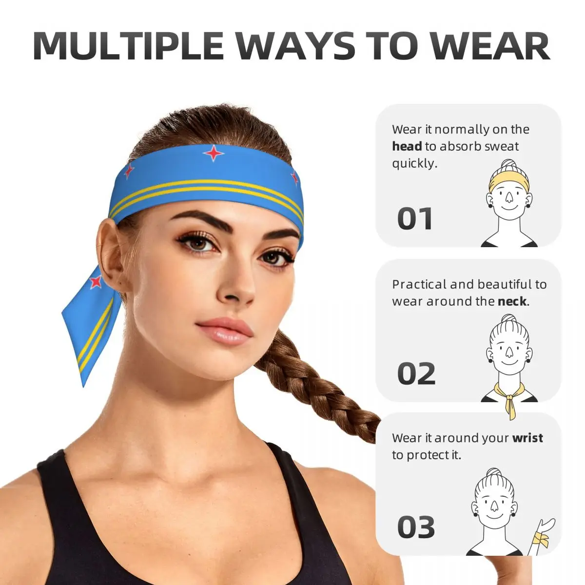 Diadema deportiva para adultos, banda para la cabeza, Bandana con bandera de Escocia, Bandana para Yoga, Tenis