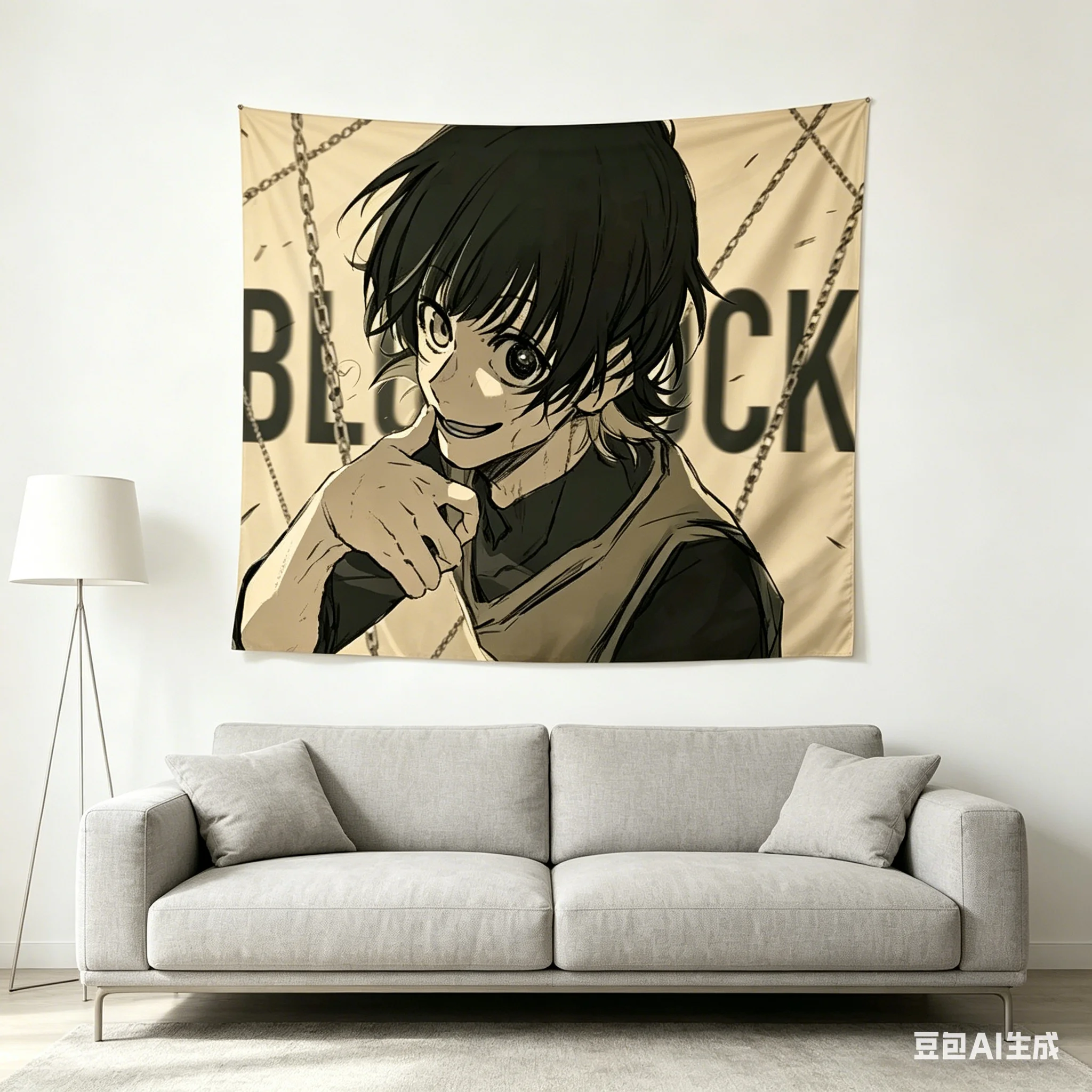 1pc Blue Lock Bachira Meguru Tapestry, Anime Character Wall Hanging, Cool Room Stuff, Large Size, Polyester 2D Print, Bedroom St