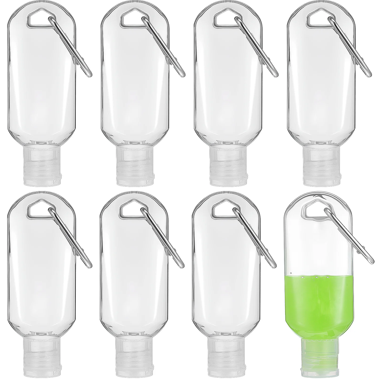 Carabiner Travel Bottles Refillable Portable Empty Containers For Outdoor Camping Hiking Subpackage Keychain Plastic