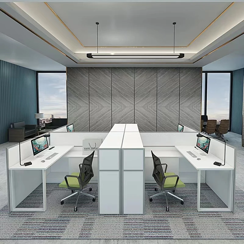 Private Space Staff Office Desk Office Furniture Table Office Cubicle With Side Cabinet for Call Center