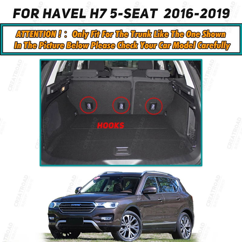 Car Trunk Mat For HAVAL H7 5-Seat 2016 2017 2018 2019 Custom Car Accessories Auto Interior Decoration