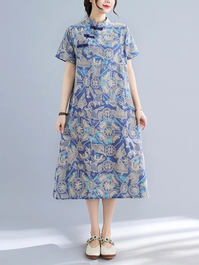 التخسيس حجم كبير المرأة تشيباو الدكتور غطاء البطن العصرية تحديث الصينية التقليدية Sle الصيف وصول جديد Faionable Wo...