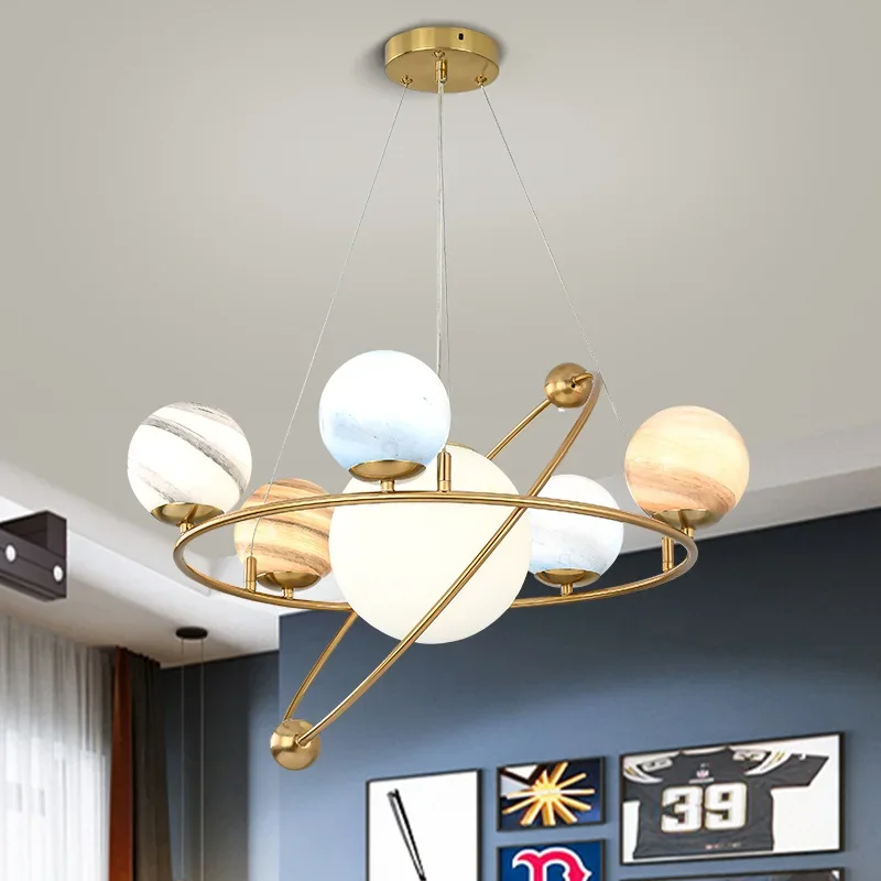 

Children's lights simple creative LED living room kindergarten dining personality modern glass planet lamps