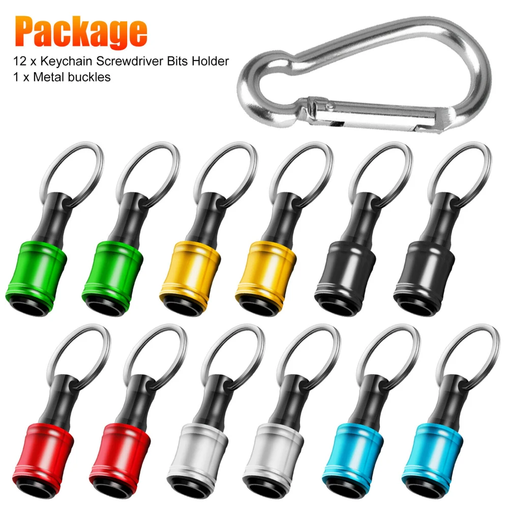 Imagem -05 - Chaveiro Chave de Fenda Broca Conjunto com Fivela de Suspensão Hex Haste Ferramentas de Broca de Liberação Rápida 12 Pcs