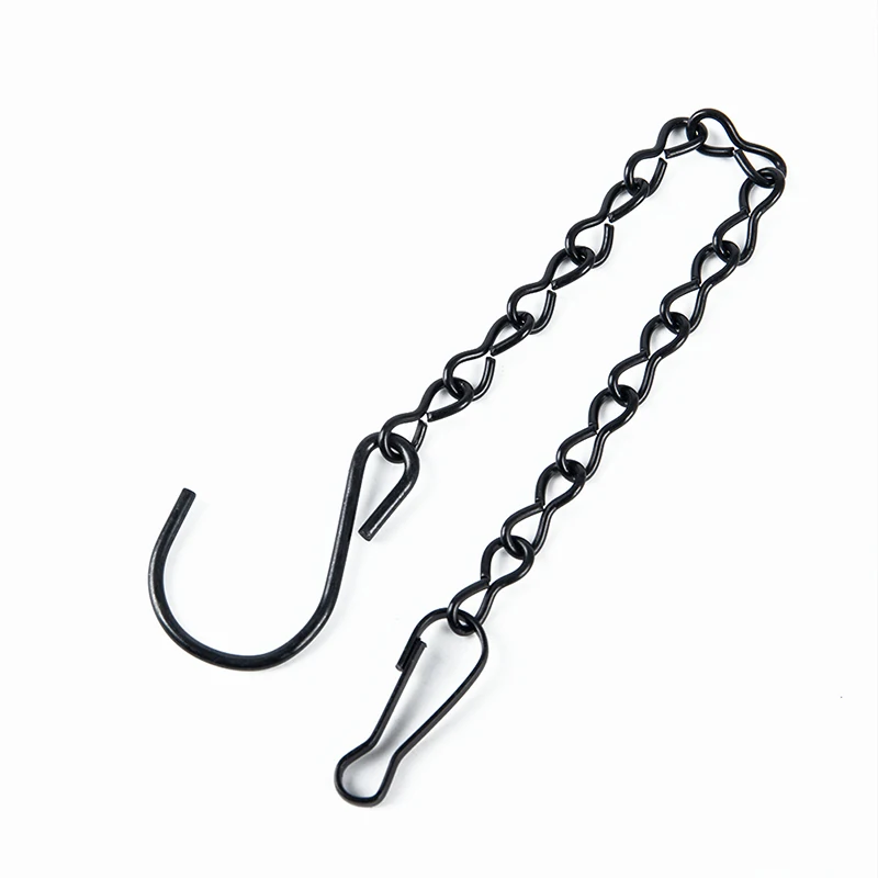 1PC Garden Plant Hangers Black Hanging Chains Flower Pot Basket Bird Feeders Planters Lanterns Ornaments Home Garden Decor 24cm