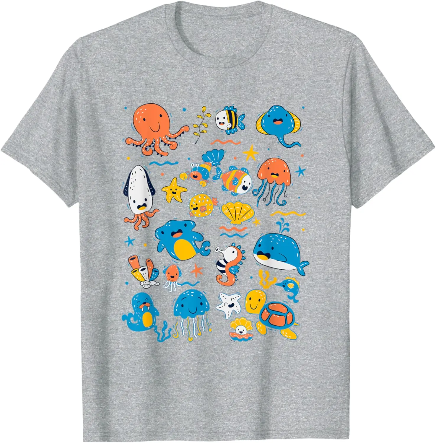 Cute Sea Animals Kids Children Ocean Creatures Clownfish T-Shirt