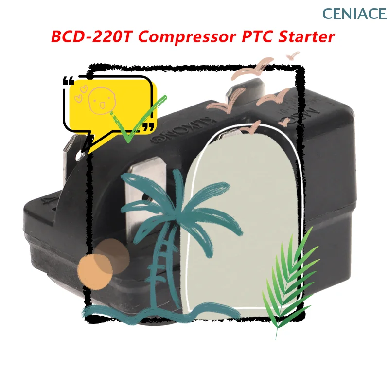 Одиночное реле стартера PTC KLIXON с защитой от перегрева и перегрузки для компрессора холодильника BCD-220TG