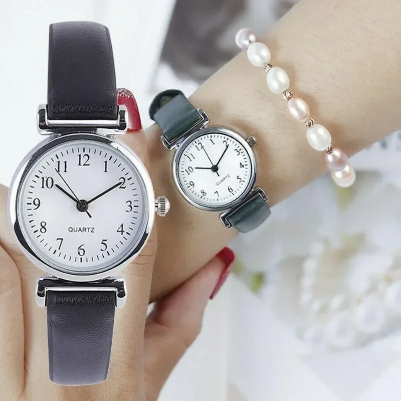 Reloj clásico de cuarzo informal Para Mujer, reloj con correa de cuero, reloj redondo, Relojes de pulsera Para Mujer, reloj Para Mujer