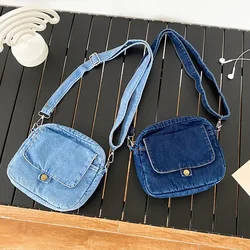 Japanese Harajuku Unisex Denim Backpack Women's Simple Casual Shoulder Bag Fashion Mobile Crossbody