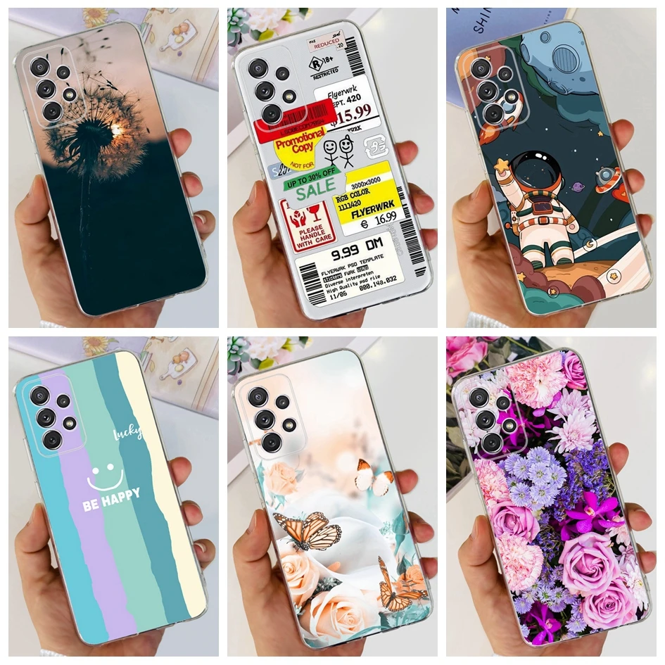 Para Samsung Galaxy A52s 5G Funda 2023 Nuevo impreso Funda trasera de teléfono de silicona suave Para Samsung A52 A525 Coque A 52s A52 s Clear Para