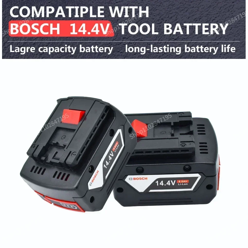 BOSCH 14.4V 6000mah Rechargeable Li-ion Battery Cell Pack for BOSCH Cordless Electric Drill Screwdriver BAT607G BAT607  BAT614G