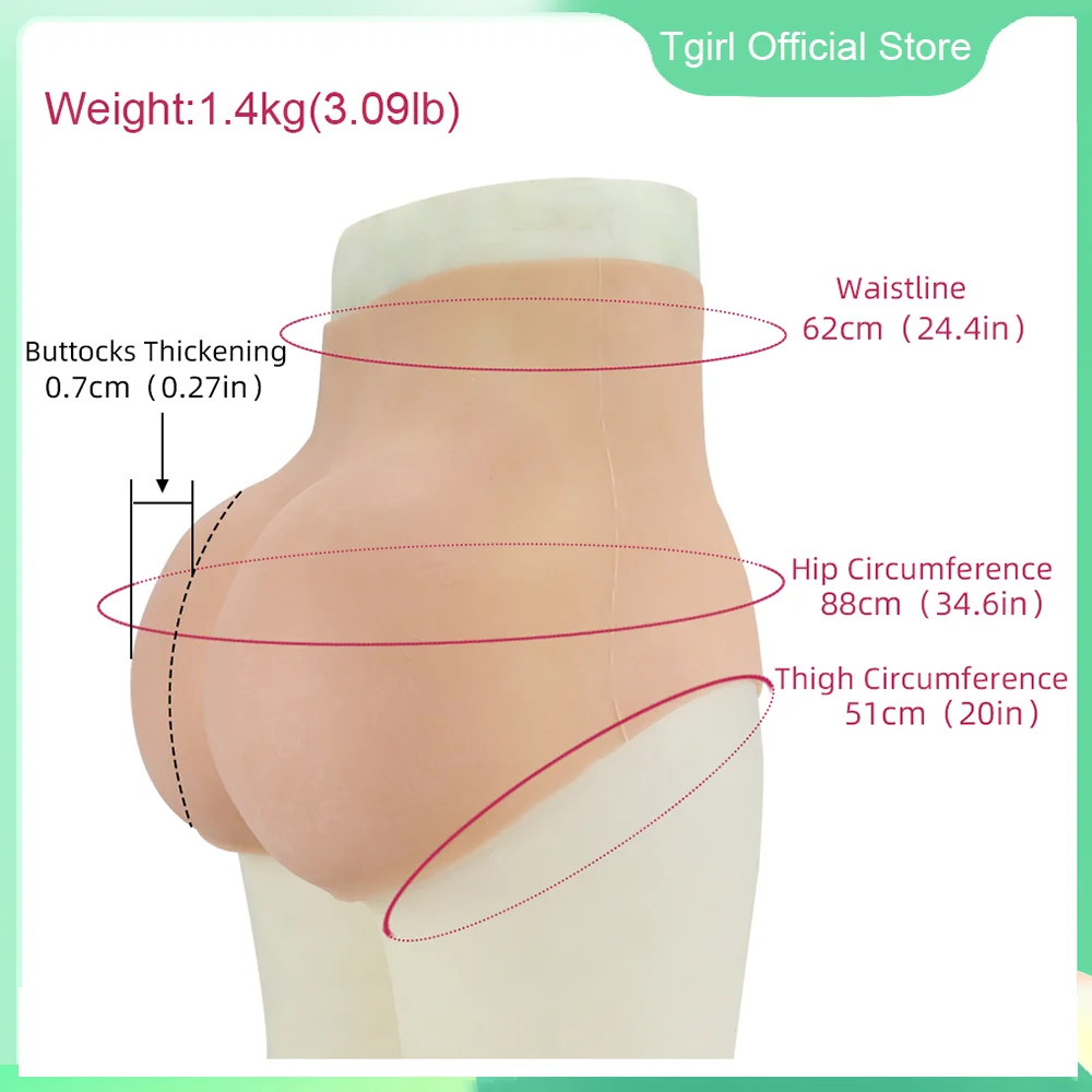 Tgirl Silicone Brief Fake Vagina Buttock&Hip Enhancer Panties Fake Butt Shaper Underwear for Crossdresser Transgender Sissy Ass