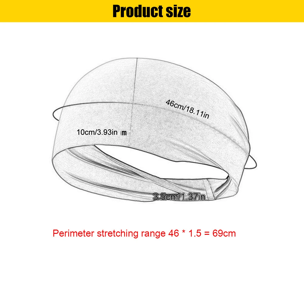 Men Women Sports Headband Elastic Fitness Sweatband Hair Bandage Running Quick-Drying Headband for Jog Basketball Running