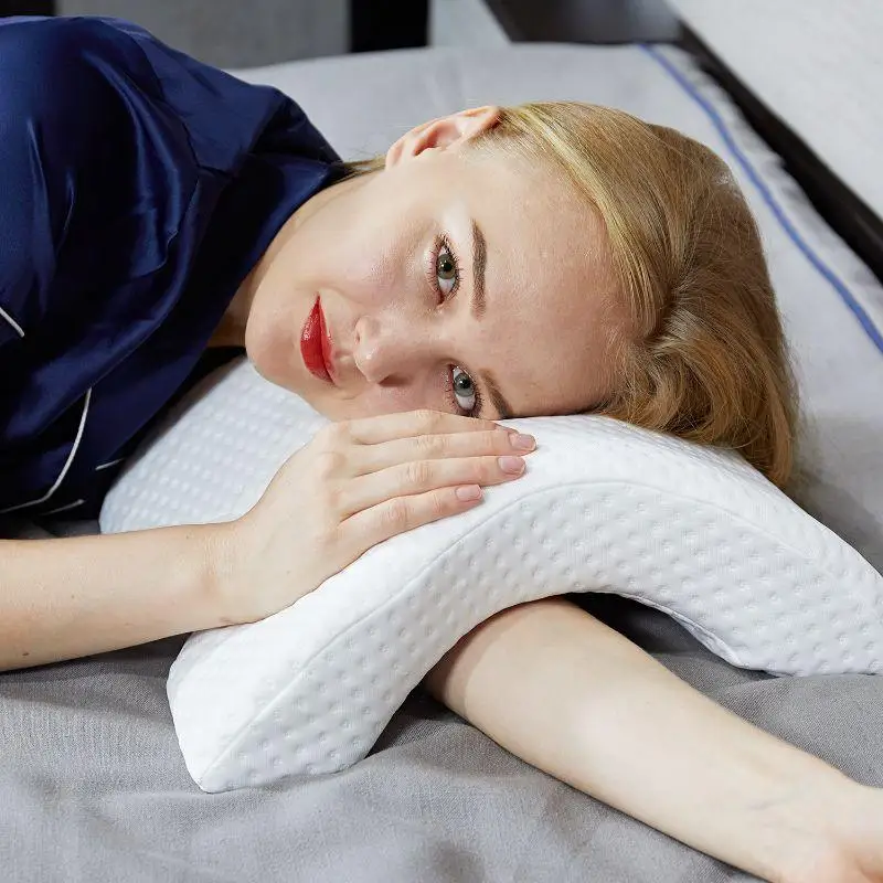 Memory Foam Kissen Tunnel Slow Rebound Druckkissen Armkissen Löffelkissen Gewölbtes Nackenkissen für Reisen