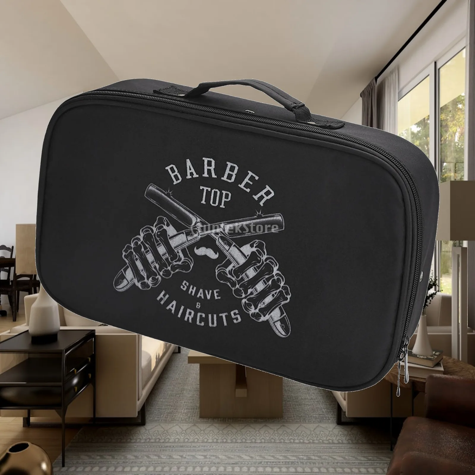 Professional Barber Supplies Bag with Zipper Multi Layer Design for Hairdressing Tools Travel Protective Pouch