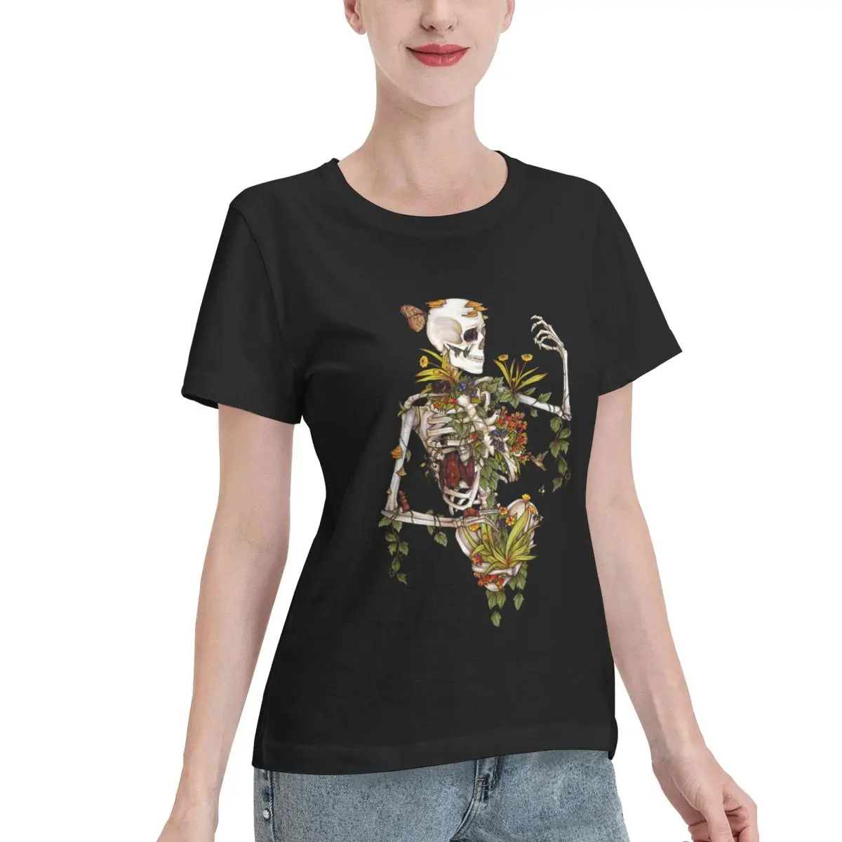 Skin Safe Bones And Botany Active Women's T-shirt Holiday Casual Non Shrink Tshirt