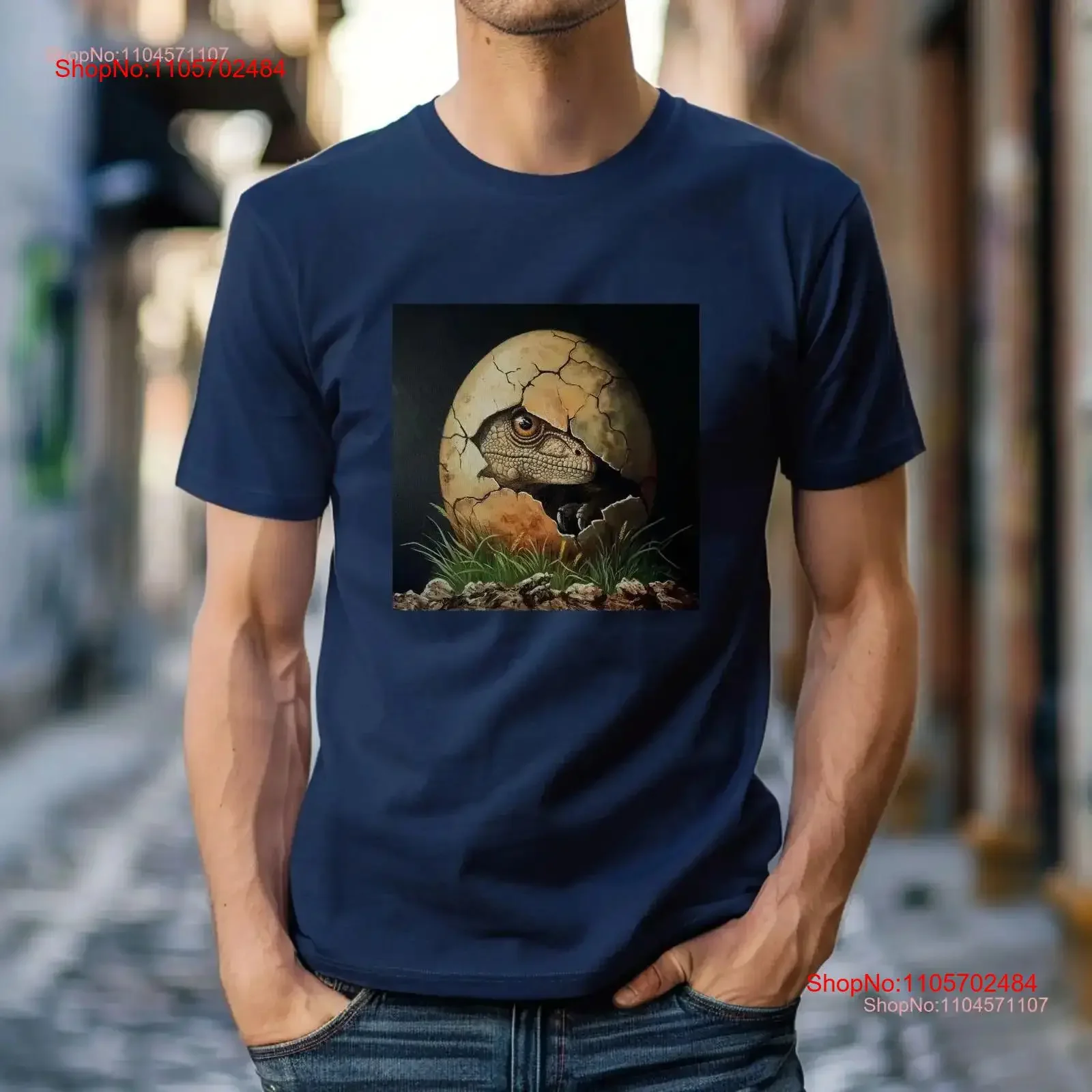 Peek a saurus T Shirt Dinosaur Lover Art Painting Design Casual Pre historic Animal Idea vintage Washed Unisex Versatile