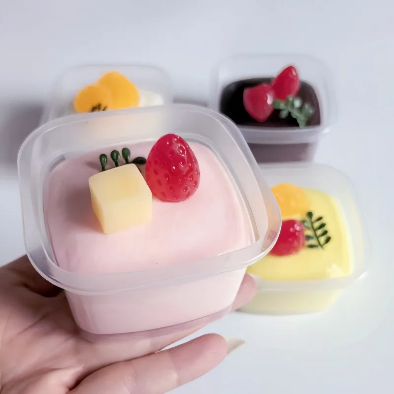 Jouet à presser de pouding de fruits simulés, doux, à montée lente, soulagement du stress, Fidget sensoriel pour l'anxiété, cadeaux tdah pour enfants et adultes