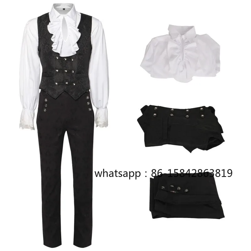 Solid Color Medieval Vintage Vest, Vampire Shirt, Punk/Halloween Costume