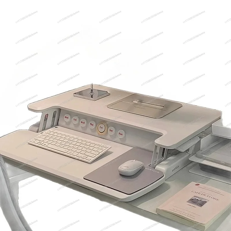 Standing office desk, adjustable workbench, computer desk, desktop height-increasing laptop desktop folding stand desk