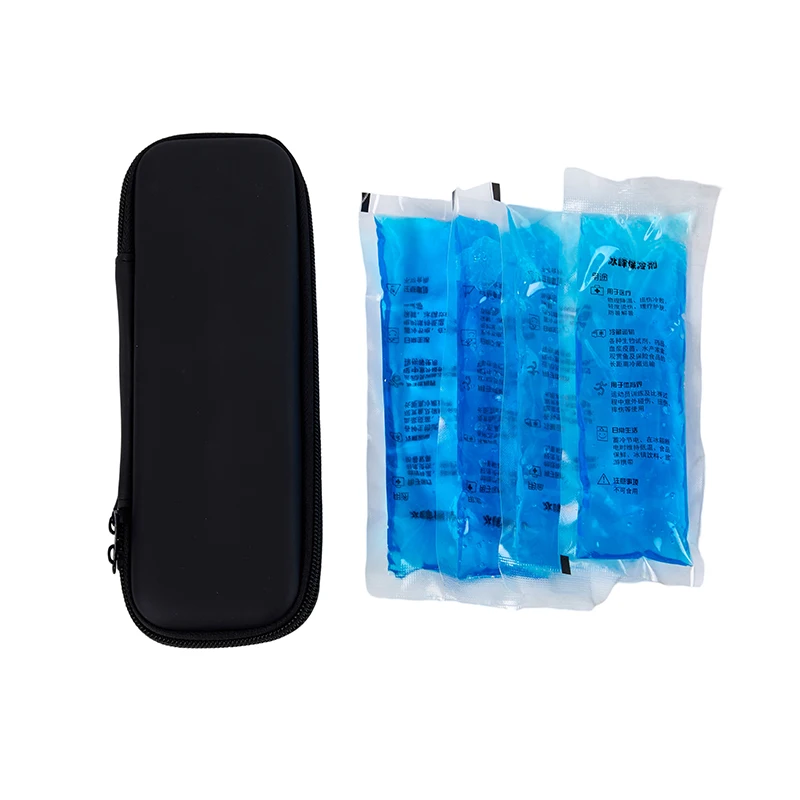 Insulin Cooler Bag Medicine Cooler Box With 4 Ice Packs Portable Insulin Cooling Bag Insulin Case Diabetic Patient Organizer