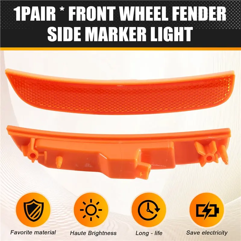 Turn Signal Light Front Fender Light Side Marker Lamp Reflectors For Chrysler 300C 2015-2022 1 Pair 68214402AD 68214403AD