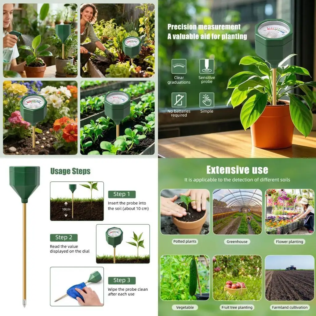 62KD Soil Moisture Detector Simple Operation For Greenhouse Nursery And Home Planting Hygrometer Sensors Monitor