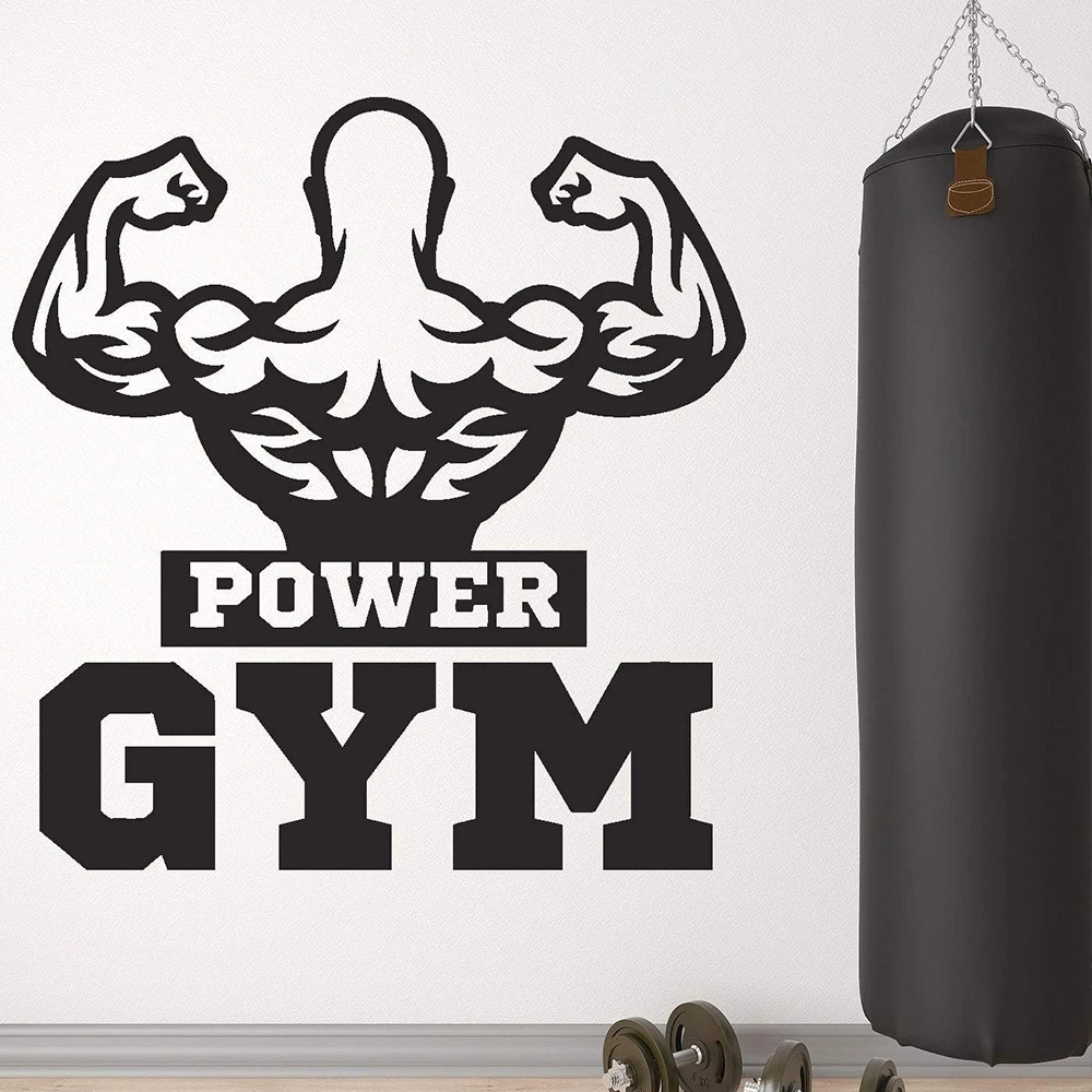 1PC Creative Gym Wall Sticker Home Decoration Accessories For Door Decor Background Wall Art Decal