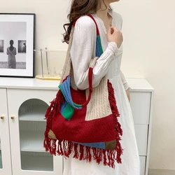 Hippie Gypsy Crochet Eyelet Hollow Out frange Soft Slouchy Hobo Bag Vintage Patchwork Boho Chic Bali Ibiza borsa estetica