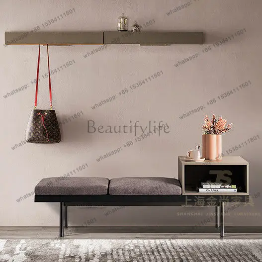 

Скандинавский табурет для переобувания из массива дерева, можно разместить на краю, тканевая обивка, прикроватный табурет, многофункциональный табурет для хранения вещей.