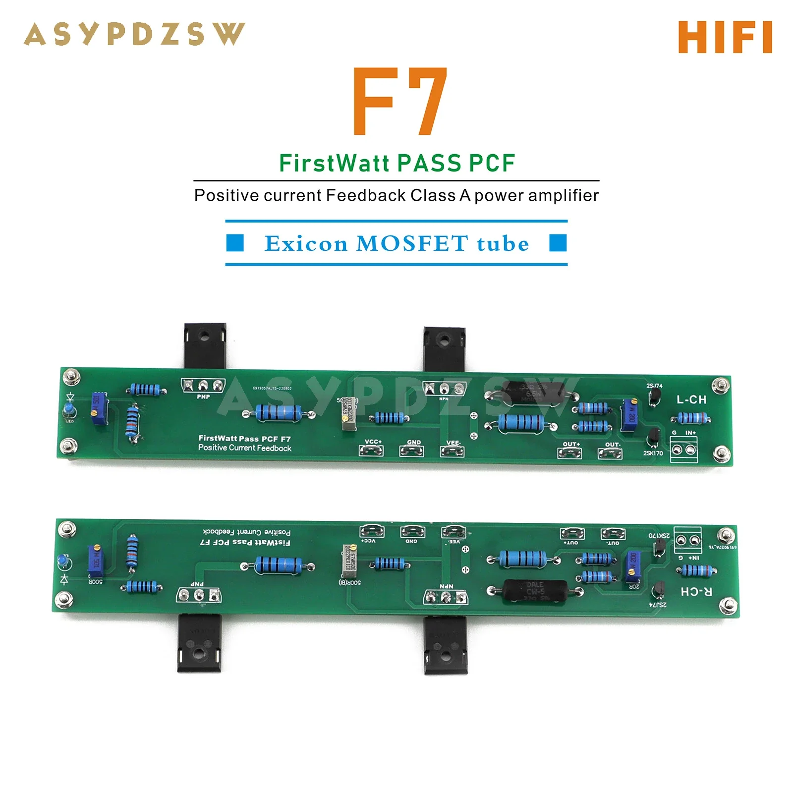 

1 Pair Stereo FirstWatt PASS PCF F7 Positive current Feedback Class A power amplifier DIY kit/Finished board 20W+20W