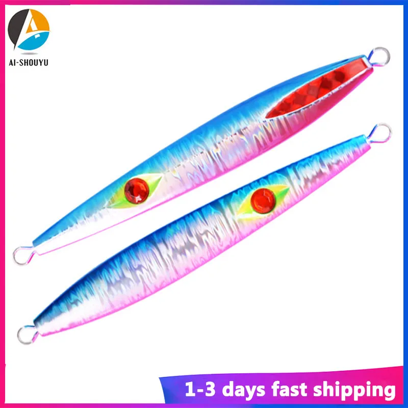 

AI-SHOUYU Metal Jigging Lure 130g 160g Jig Lead Spoon Fish Artificial Hard Bait Lead Minnow Deep Sea Fishing Saltwater Lure