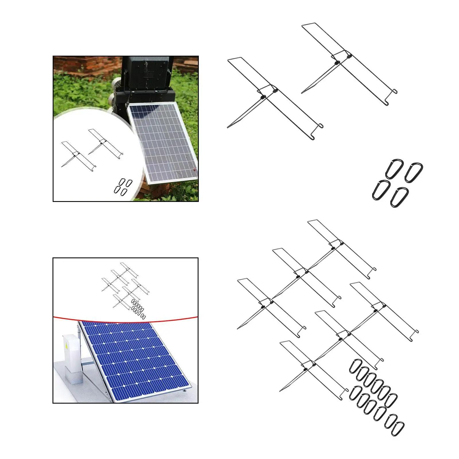 Foldable Solar Panel Holders Convenient Easy to Use High Performance Carbon Steel Folding Solar Panel Racks for Outdoor Trip