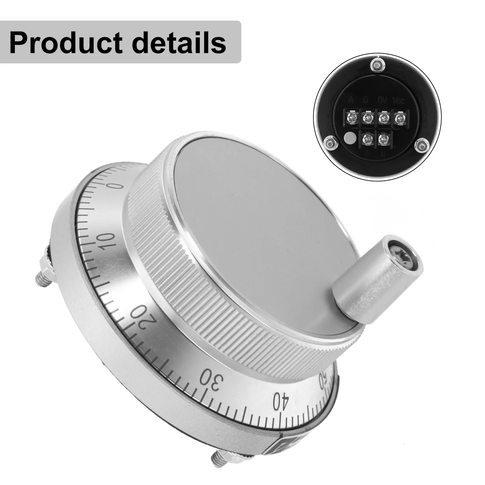 1PC 5V 60mm Silver CNC Electronic Handwheel MPG Manual Generator For Engraving Machine Control System Part